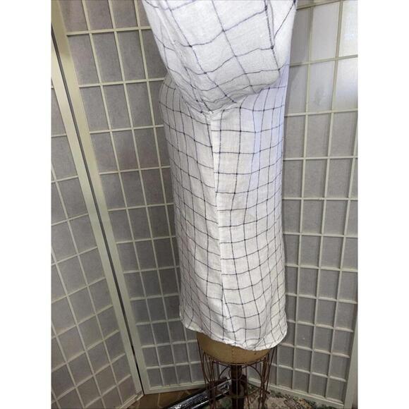 Tahari 100% Linen White Roll Tab Long Sleeve Quiet Luxury Minimalist Blouse Smal - Picture 4 of 15